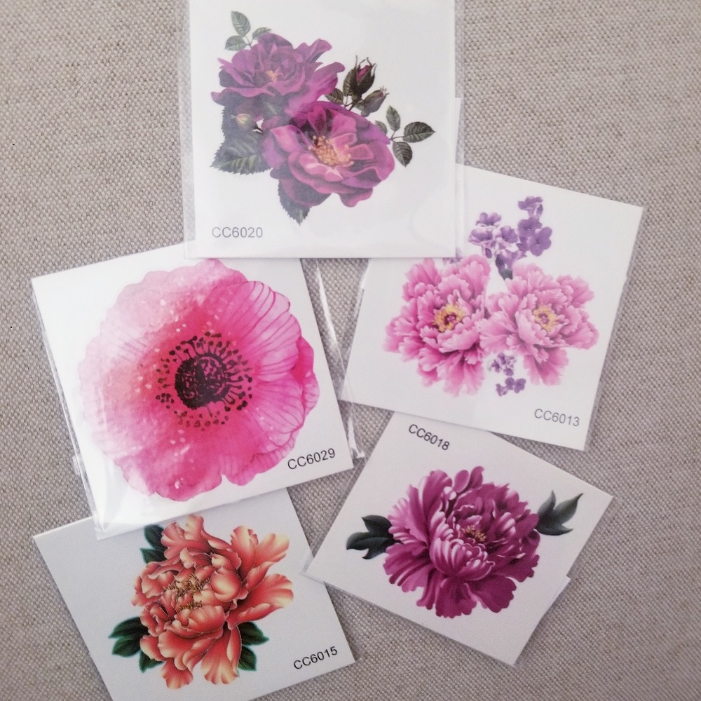 5 Floral Temporary Tattoos